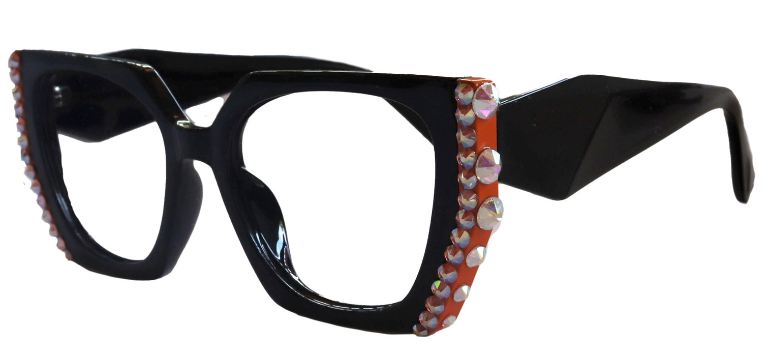 Córdoba Bling Line Bifocal OR Non-Bifocal Reading Glasses for Women, Adorned with Genuine European Crystals square NY Fifth Avenue