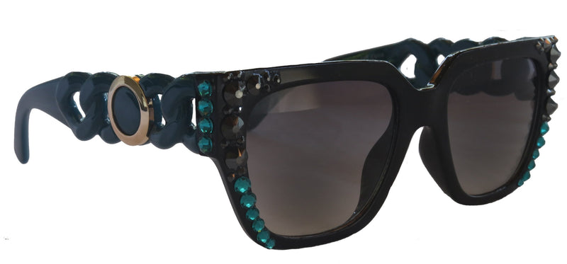 Belleville, BLING Line Bifocal (Clear On Top) Reading Sunglasses for Women OR Non-Bifocal Readers Sunglasses (Hematite W Zircon) NY Fifth Avenue