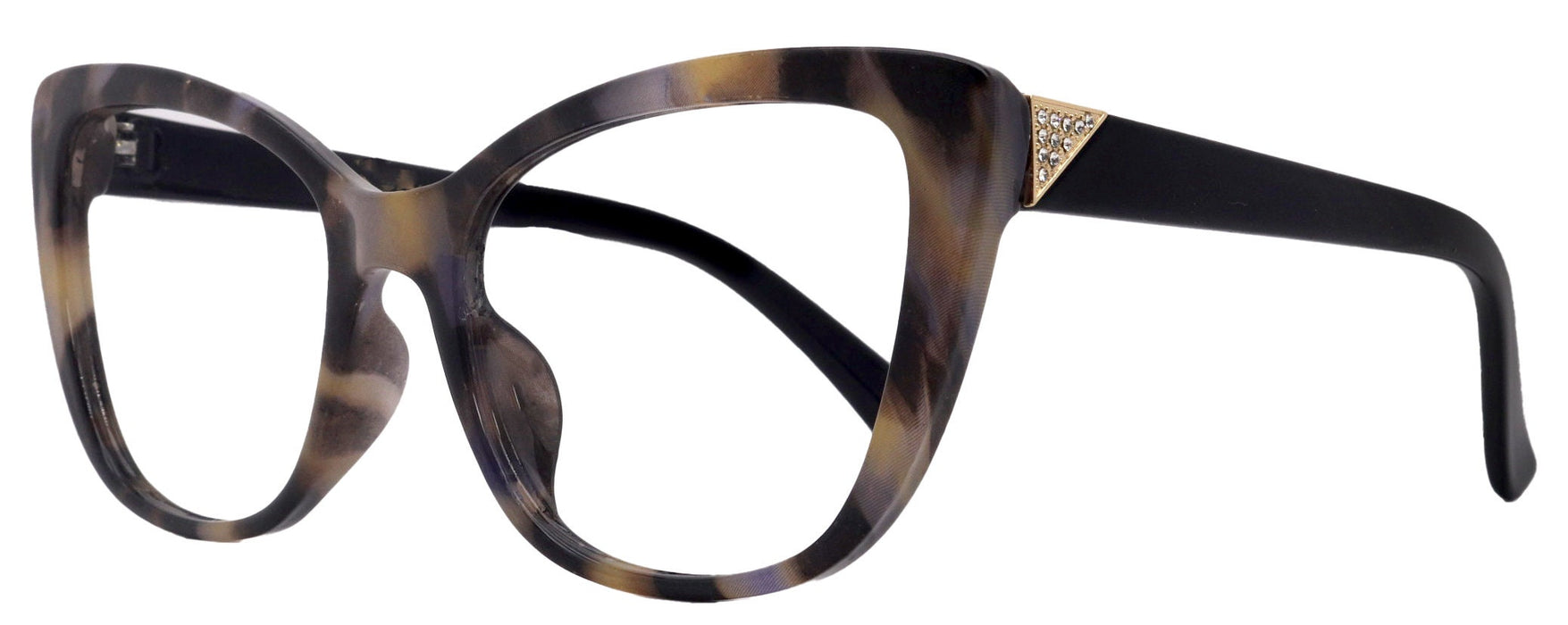 Parisian Fashion High End Bifocal or Non-Bifocal Black W Brown Reading Glasses Cat-Eye Chic, Inspired by NY Fifth Avenue