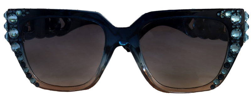 Belleville, BLING Line Bifocal (Clear On Top) Reading Sunglasses for Women OR Non-Bifocal Readers Sunglasses (Aquamarine w Montana) NY Fifth Avenue