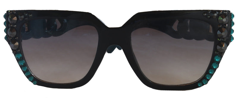 Belleville, BLING Line Bifocal (Clear On Top) Reading Sunglasses for Women OR Non-Bifocal Readers Sunglasses (Hematite W Zircon) NY Fifth Avenue