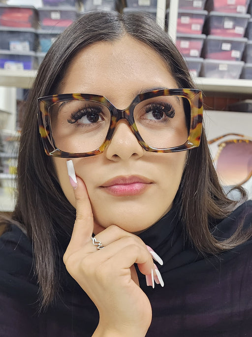 Penelope Oversized Tortoiseshell Reading Glasses – Large Square Women’s Readers, High-End Magnifying Eyeglasses
