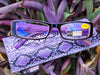 The French (Fleur De Lis) Bayonetta-style, rectangular High-End Women Reading Glasses Spring temple Optical Frame NY Fifth Avenue
