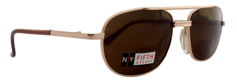 Jackson, High-End Men's Line Bifocal Reading Sunglasses in Gold by NY Fifth Avenue"