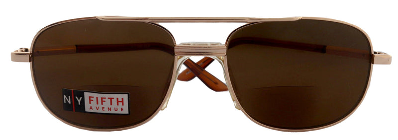 Jackson, High-End Men's Line Bifocal Reading Sunglasses in Gold by NY Fifth Avenue"