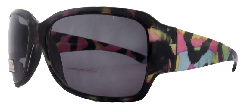 Lourdes, High-End Line Bifocal (Clear On Top) Reading Sunglasses for Women Readers Sunglasses (Pink, Blue with black) NY Fifth Avenue