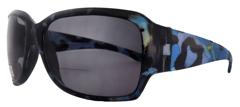 Lourdes, High-End Line Bifocal (Clear On Top) Reading Sunglasses for Women Readers Sunglasses ( Blue with black) NY Fifth Avenue