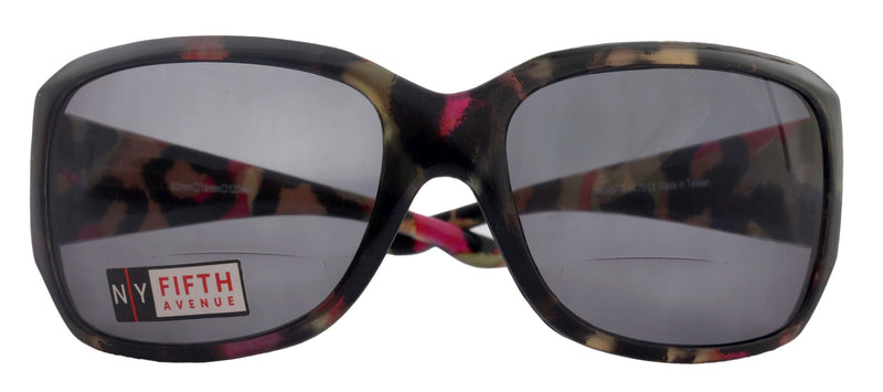 Lourdes, High-End Line Bifocal (Clear On Top) Reading Sunglasses for Women Readers Sunglasses ( Green with black n Yellow) NY Fifth Avenue