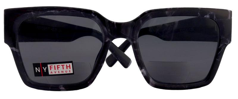 Minerva, High-End Line Bifocal (Clear On Top) Reading Sunglasses for Women OR Non-Bifocal Readers Sunglasses (Black Marble) NY Fifth Avenue