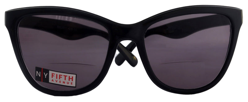 Eleanor, High-End Line Bifocal (Clear On Top) Reading Sunglasses for Women OR Non-Bifocal Readers Sunglasses (Black) NY Fifth Avenue