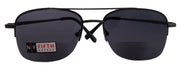 Benjamin, High-End Line Bifocal (Clear On Top) Sun Readers Unixes Readers Sunglasses (Black) Metal, NY Fifth Avenue