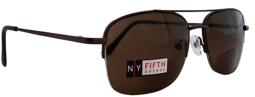 Benjamin, High-End Line Bifocal (Clear On Top) Reading Sunglasses Unixes Readers Sunglasses (Brown) Metal, NY Fifth Avenue