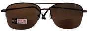 Benjamin, High-End Line Bifocal (Clear On Top) Reading Sunglasses Unixes Readers Sunglasses (Brown) Metal, NY Fifth Avenue