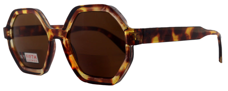 Heptagon, High-End Line Bifocal (Clear On Top) Reading Sunglasses Unixes OR Non-Bifocal Readers Sunglasses (Brown Tortoiseshell) NY Fifth Avenue