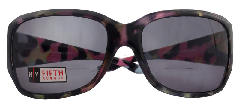 Lourdes, High-End Line Bifocal (Clear On Top) Reading Sunglasses for Women Readers Sunglasses (Pink, Blue with black) NY Fifth Avenue