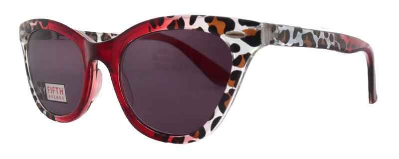 Gatsby, High-End Line Bifocal (Clear On Top) Reading Sunglasses for Women OR Non-Bifocal Readers Sunglasses (Red Cheetah ) NY Fifth Avenue