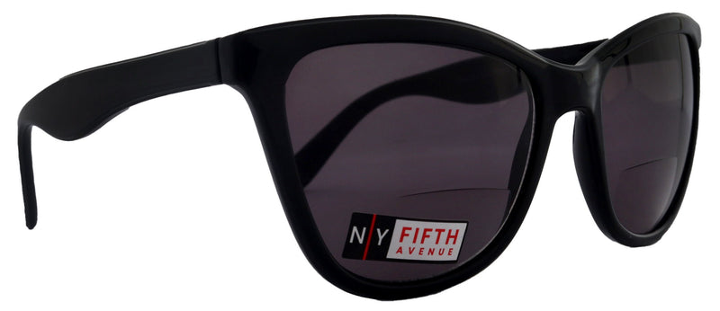 Eleanor, High-End Line Bifocal (Clear On Top) Reading Sunglasses for Women OR Non-Bifocal Readers Sunglasses (Black) NY Fifth Avenue