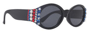 Freedom Shine, Bling Women’s Sunglasses with Genuine European Crystals, US Flag Colors, Oval Frame, NY Fifth Avenue