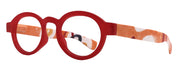 Carnival, Round Reading Glasses for Women (Red) frame with colorful pattern: +1.25 +3 NY Fifth Avenue
