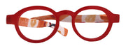 Carnival, Round Reading Glasses for Women (Red) frame with colorful pattern: +1.25 +3 NY Fifth Avenue