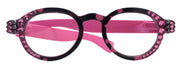 Dotty Chic, Bling Round Reading Glasses for Women (Pink) frames with polka-dot pattern Genuine European Crystals +1.25 +3 NY Fifth Avenue