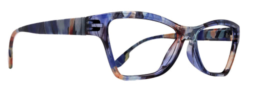 Avian, (Premium) Reading Glasses, High-End Reader +1.25 to +3 Magnifying Eyeglass, Cat Eye (Blue n Blue) Feather Pattern. NY Fifth Avenue