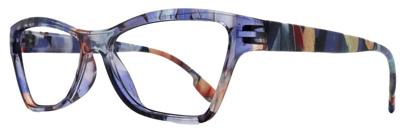 Avian, (Premium) Reading Glasses, High-End Reader +1.25 to +3 Magnifying Eyeglass, Cat Eye (Blue n Blue) Feather Pattern. NY Fifth Avenue
