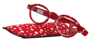 Dotty Chic, Round Reading Glasses for Women (Red) frame with playful polka-dot pattern: +1.25 +4 NY Fifth Avenue