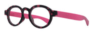 Dotty Chic, Round Reading Glasses for Women (Pink) frames with playful polka-dot pattern: +1.25 +3 NY Fifth Avenue