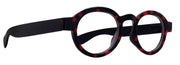 Dotty Chic, Round Reading Glasses for Women (Black) w Red frames with playful polka-dot pattern: +1.25 +3 NY Fifth Avenue