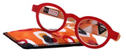 Carnival, Round Reading Glasses for Women (Red) frame with colorful pattern: +1.25 +3 NY Fifth Avenue