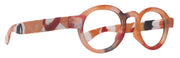 Carnival, Round Reading Glasses for Women (Orange) frame with colorful pattern: +1.25 +3 NY Fifth Avenue