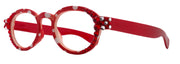 Dotty Chic, Bling Round Reading Glasses for Women Red frames with polka-dot pattern Genuine European Crystals +1.25 +3 NY Fifth Avenue