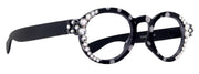 Dotty Chic, Bling Round Reading Glasses for Women Black frames with polka-dot pattern Genuine European Crystals +1.25 +3 NY Fifth Avenue