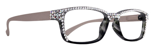Olivia, (Bling) Women Reading Glasses Adorned with (Full Top) (Clear) Genuine European Crystals. (Black, Grey) Square, NY fifth avenue.