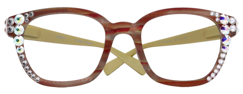 Jazmine, Bling (Blue Light Glasses) (60% Anti Blue Ray Protection) Women Reading Glasses, Genuine European Crystals +1.25 +3 NY Fifth Avenue