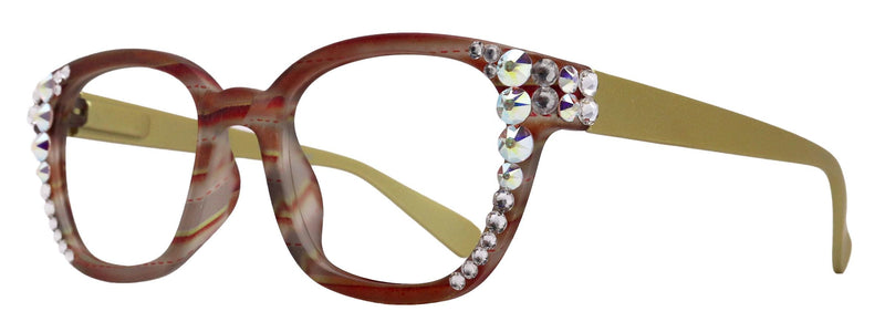 Jazmine, Bling (Blue Light Glasses) (60% Anti Blue Ray Protection) Women Reading Glasses, Genuine European Crystals +1.25 +3 NY Fifth Avenue