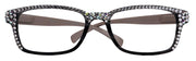 Olivia, (Bling) Women Reading Glasses Adorned with (Full Top) (Clear) Genuine European Crystals. (Black, Grey) Square, NY fifth avenue.