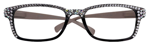 Olivia, (Bling) Women Reading Glasses Adorned with (Full Top) (Clear) Genuine European Crystals. (Black, Grey) Square, NY fifth avenue.