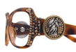 Valencia, The Medallion Barrel Racer Concho Bling Women's Readers with Genuine European Crystals (Brown) - NY Fifth Avenue