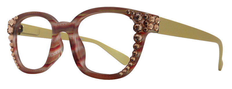 Jazmine, Bling (Blue Light Glasses) (60% Anti Blue Ray Protection) Women Reading Glasses, Genuine European Crystals +1.25 +3 NY Fifth Avenue