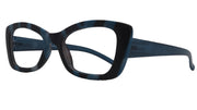 Mystika, (Premium) Reading Glasses, High End Readers +1.25..+3 Magnifying Glasses (Black N Blue) StripesCat Eye, NY Fifth Avenue