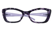 Mystika, (Premium) Reading Glasses, High End Readers +1.25..+3 Magnifying Glasses (Black N Purple) Stripes Cat Eye, NY Fifth Avenue