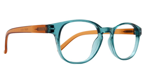 Premium Reading Glasses High End Readers +1.25..+3 Magnifying Glasses, Round Frame. (Transparent Turquoise, Transparent Br) NY Fifth Avenue.