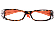 All Favorite, (Bling) Reading Glasses for Women W (Clear) (Brown, Orange) Frame +4 +4.5 +5 +6 NY Fifth Avenue