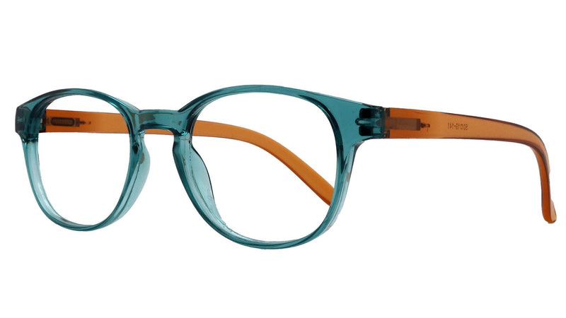 Premium Reading Glasses High End Readers +1.25..+3 Magnifying Glasses, Round Frame. (Transparent Turquoise, Transparent Br) NY Fifth Avenue.