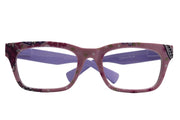 Jigsy, (Premium) Reading Glasses, High End Fashion Reader,+1.25 to +3 Magnifiers, (Purple) Flower Print, Square Frame. NY Fifth Avenue