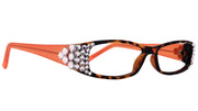 All Favorite, (Bling) Reading Glasses for Women W (Clear) (Brown, Orange) Frame +4 +4.5 +5 +6 NY Fifth Avenue