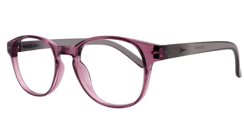 Premium Reading Glasses High End Readers +1.25..+3 Magnifying Glasses, Round Frame. (Transparent Purple, Transparent Gray) NY Fifth Avenue.