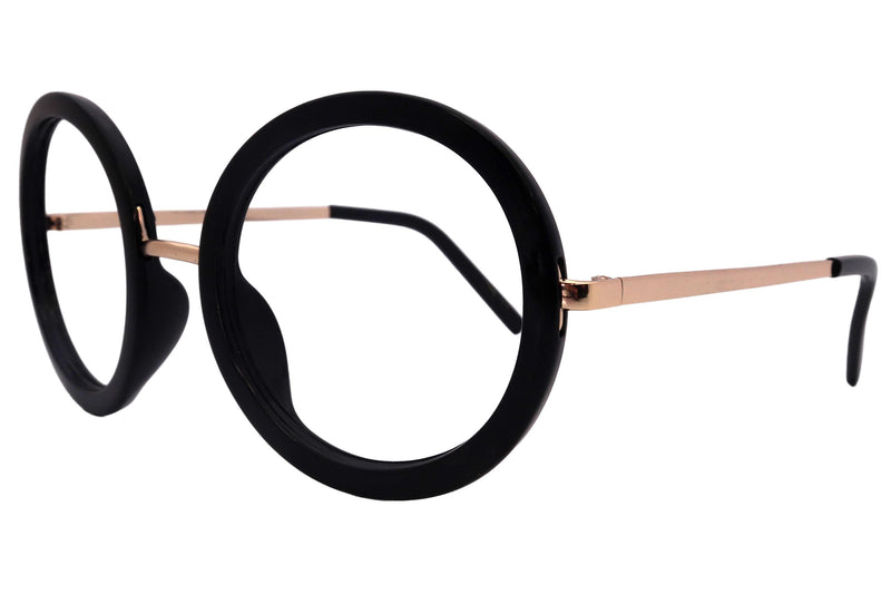 Lexington, Black Round Large Oversized Reading Glasses, Women Readers, High End Reading Magnifying eyeglasses, Big Square optical Frames